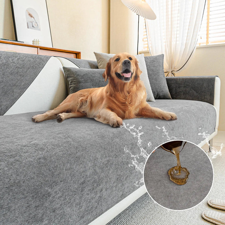 Scratch-resistant chenille sofa cover - stylish, non-slip & machine washable