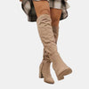 Stretch Over-the-Knee Block Heel Boots