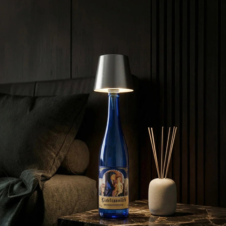 Table Lamp Cordless Bottle Rechargeable LED Metal Portable Design
