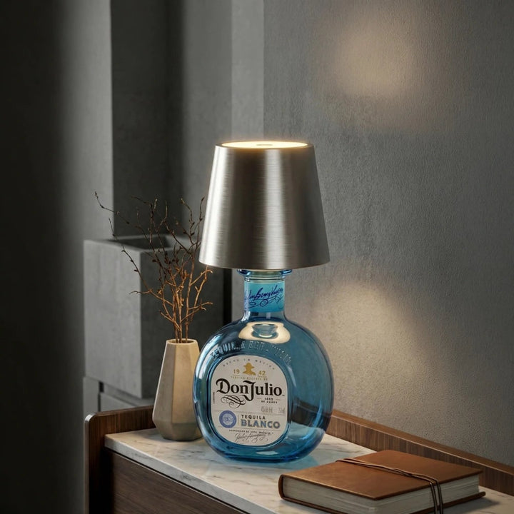 Table Lamp Cordless Bottle Rechargeable LED Metal Portable Design