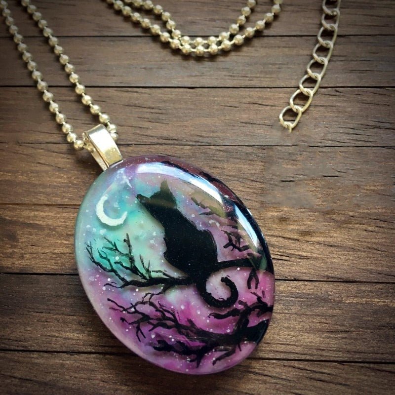 'The Starry Night' cute cat necklace