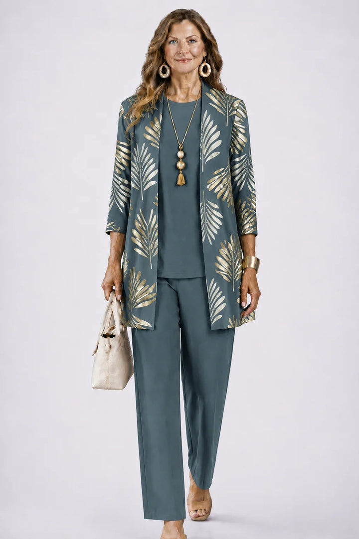 Three-Piece Cardigan, Top and Trouser Set