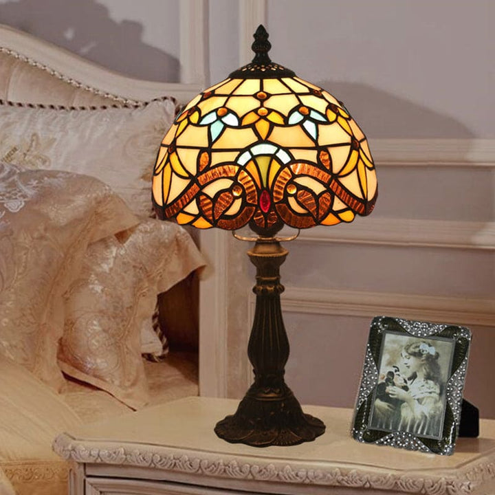 Tiffany Glass Table Lamp - Classic Leaded Lines