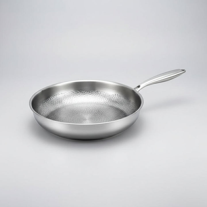 Titanium Non Stick Frying Pan Hammered Stainless Steel Induction Compatible Skillet