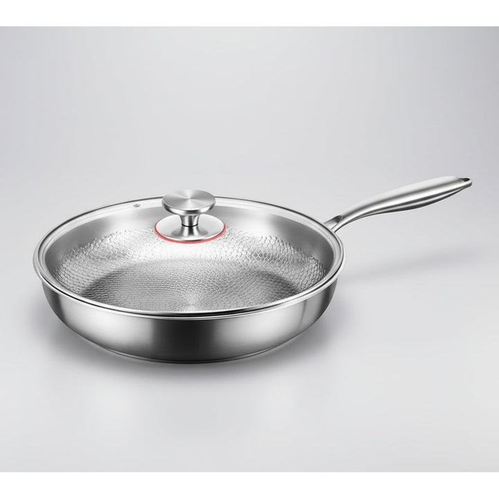 Titanium Non Stick Frying Pan Hammered Stainless Steel Induction Compatible Skillet