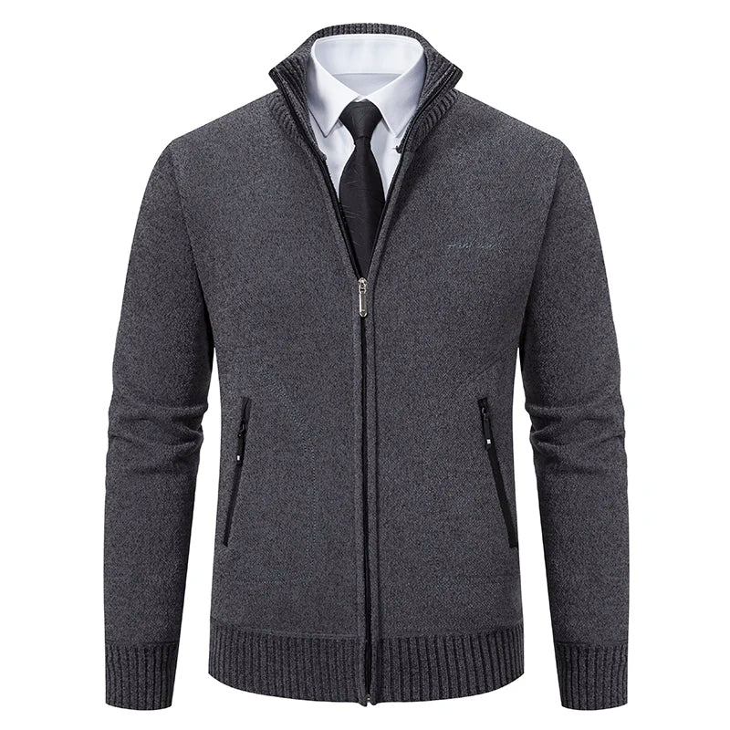 Men's Knitted Cardigan with Lining – Soft Cardigan Jacket