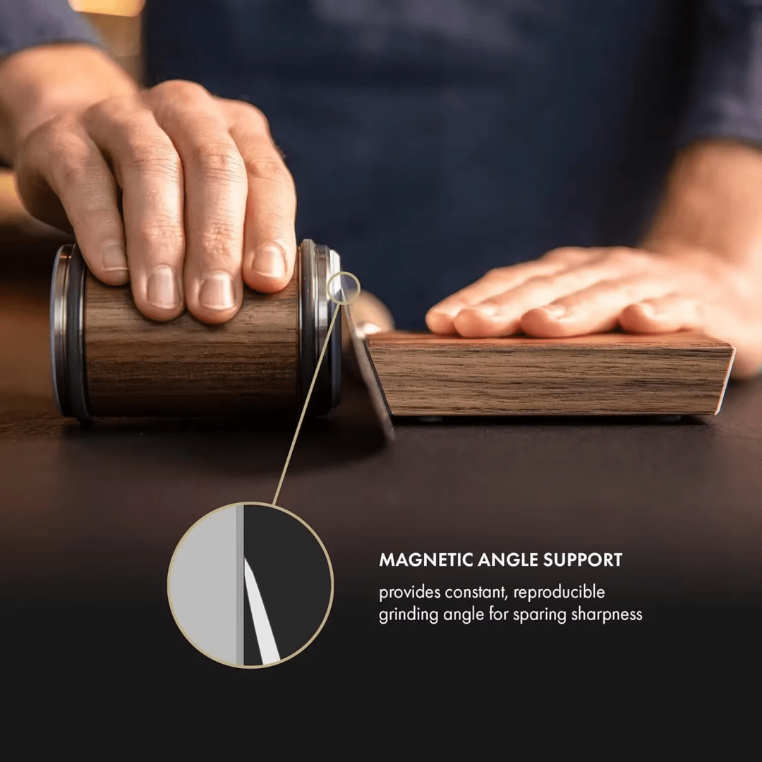 Tumbler Rolling Knife Sharpener Magnetic Angle Guide Wood Portable Diamond