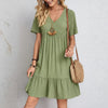 Slimming Retro V-Neck Dress with Tummy Control