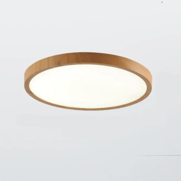 Ultra-Thin Round Walnut Wood Ceiling Light for Elegant Modern Rooms