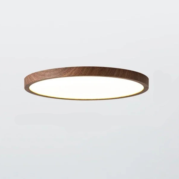 Ultra-Thin Round Walnut Wood Ceiling Light for Elegant Modern Rooms