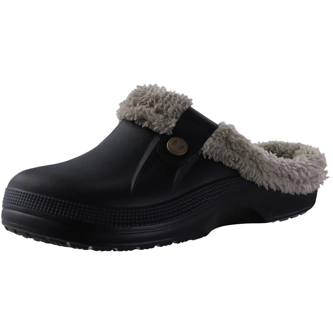 Men's Waterproof Winter Clogs with Fleece Lining and Non-Slip Sole