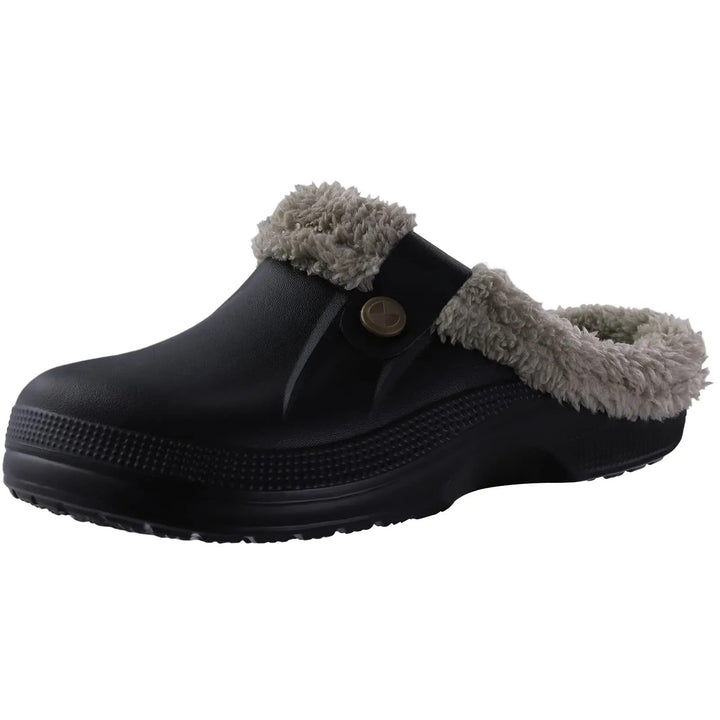 Men's Waterproof Winter Clogs with Fleece Lining and Non-Slip Sole