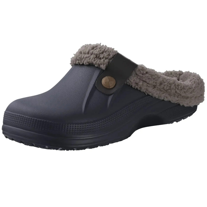 Men's Waterproof Winter Clogs with Fleece Lining and Non-Slip Sole
