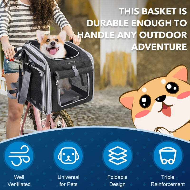 Expandable Pet Bicycle Basket