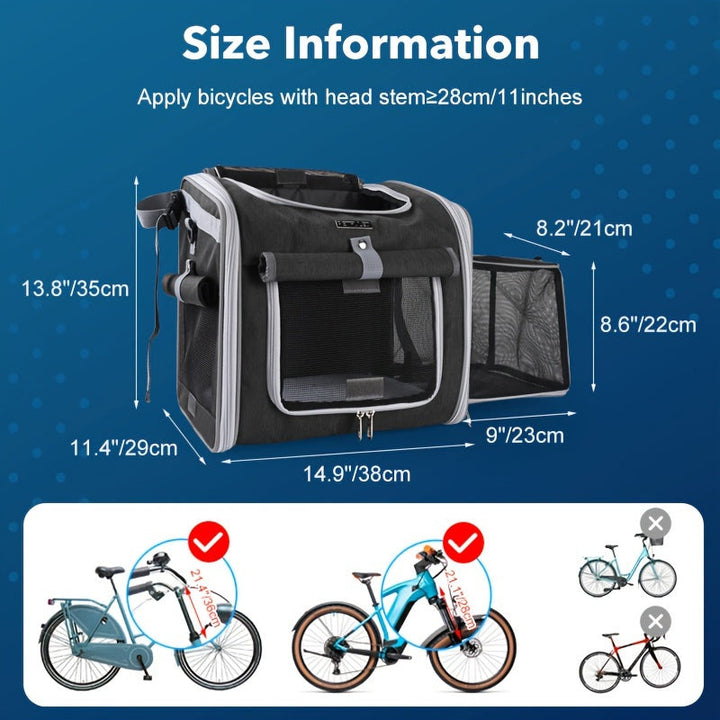 Expandable Pet Bicycle Basket