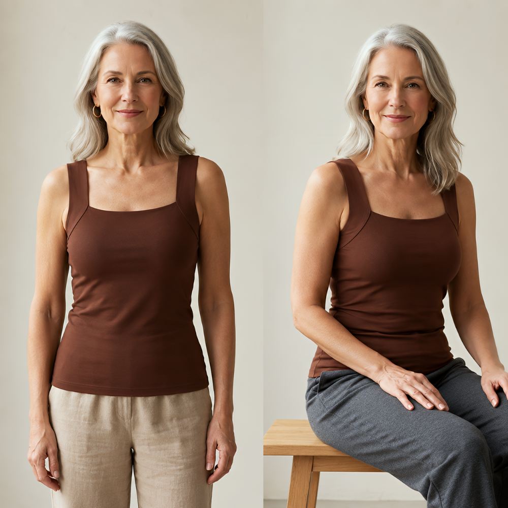 Comfort Vest Top with Built-In Bra Support