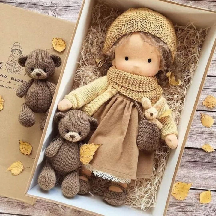 Handmade Waldorf Doll Made of Natural Materials – 30 cm
