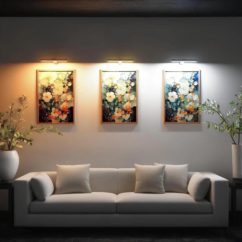 Wall Light Picture Art LED Rechargeable Cordless Wireless Metal