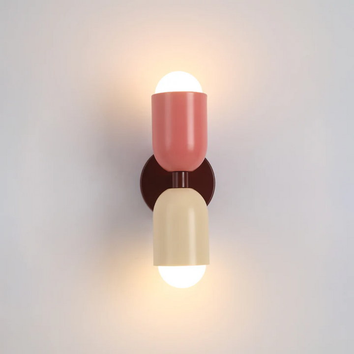 Wall Sconce Light with Dual Up and Down LED Lighting and Color-Blocked Design