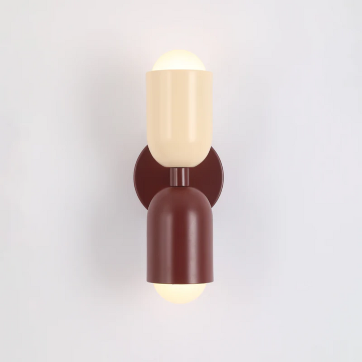Wall Sconce Light with Dual Up and Down LED Lighting and Color-Blocked Design