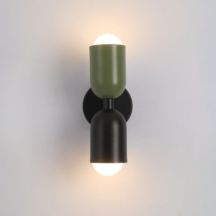 Wall Sconce Light with Dual Up and Down LED Lighting and Color-Blocked Design