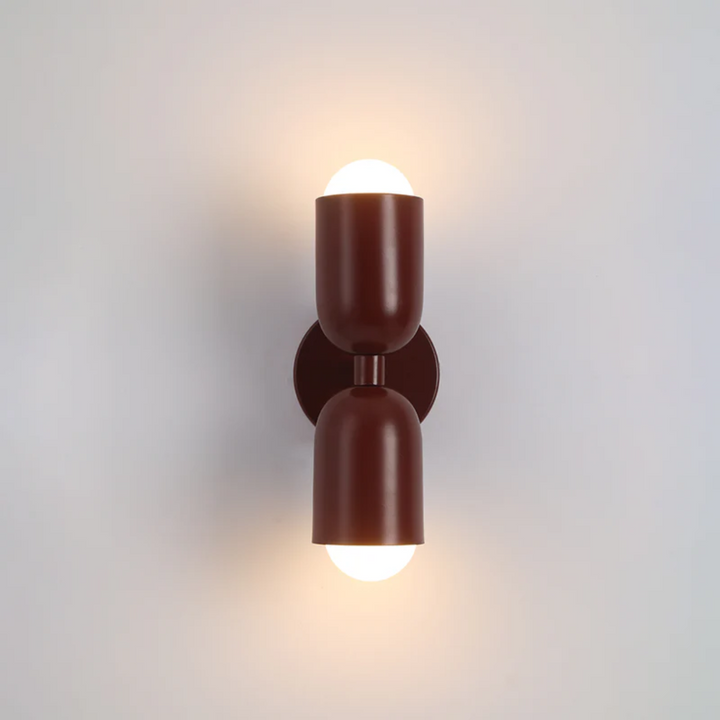 Wall Sconce Light with Dual Up and Down LED Lighting and Color-Blocked Design