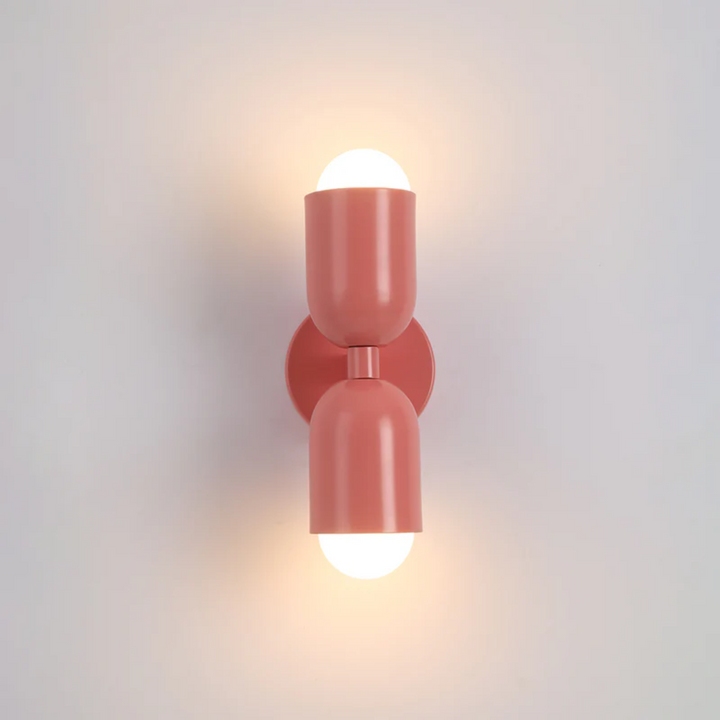 Wall Sconce Light with Dual Up and Down LED Lighting and Color-Blocked Design