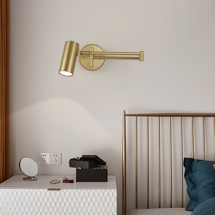 Wall Sconce Swing Arm Reading Light with Adjustable Head