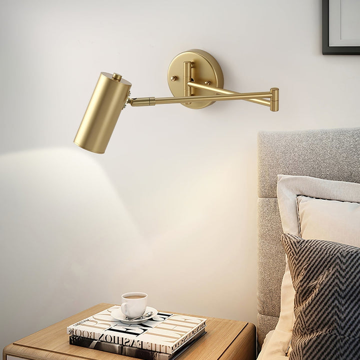 Wall Sconce Swing Arm Reading Light with Adjustable Head
