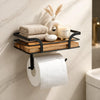 Wall-Mounted Toilet Roll Holder with Shelf for Phone and Wipes