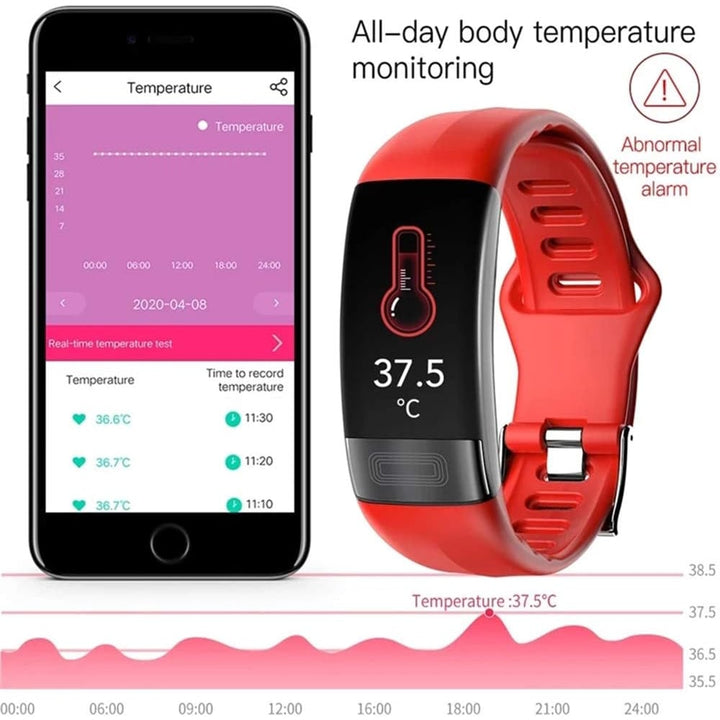 Water Resistant Fitness Tracker Wearable Heart Rate Activity Silicone Band Ecg Monitor