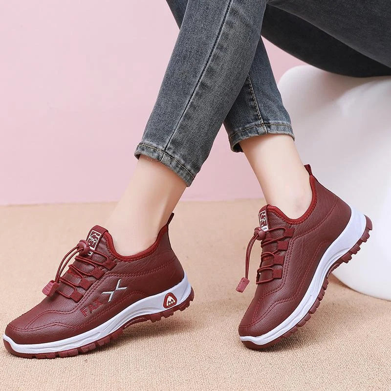 Women's Waterproof Lace-Up Trainers with Fleece Lining