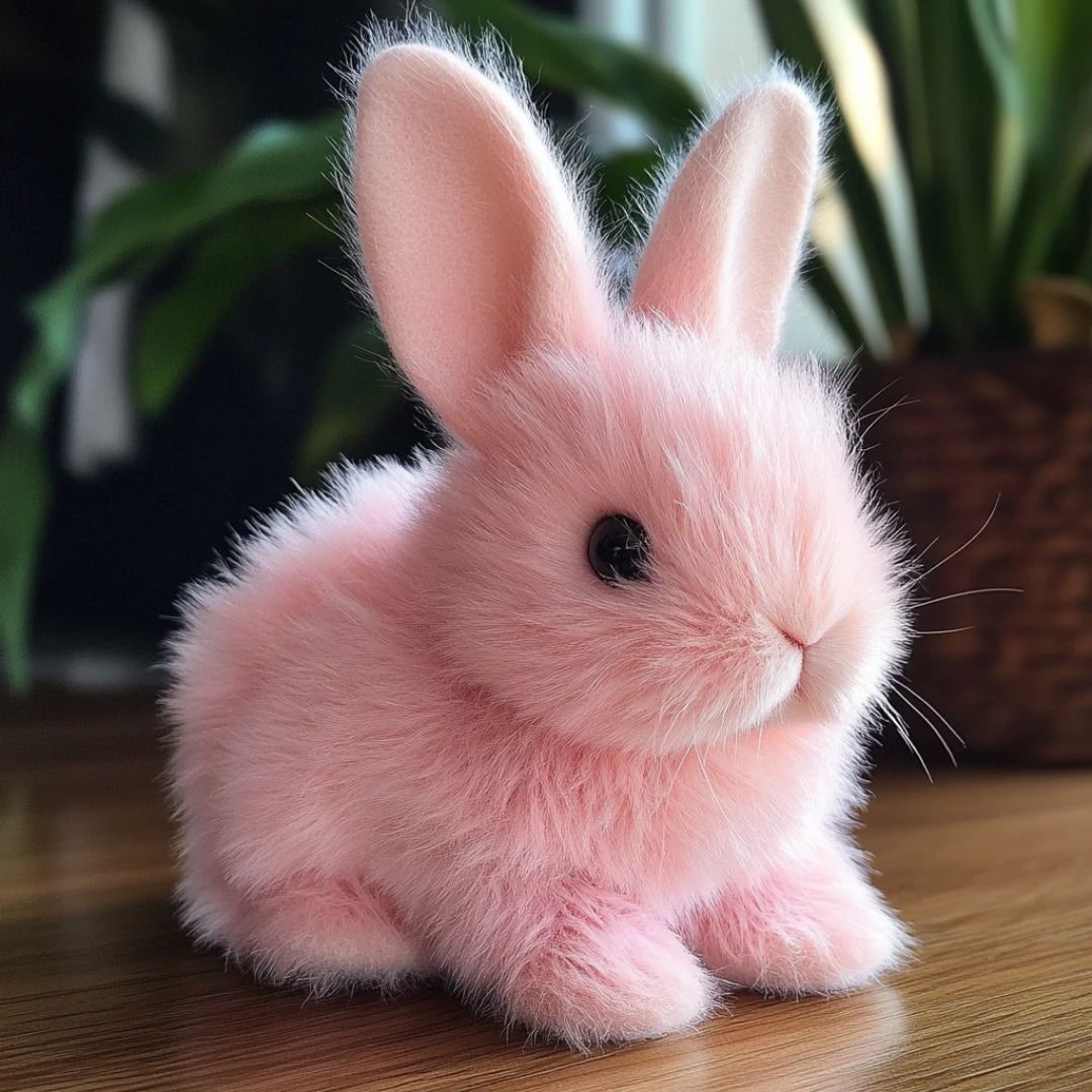 Weighted Stuffed Bunny with Soft Plush Fur and Realistic Features for Emotional Support