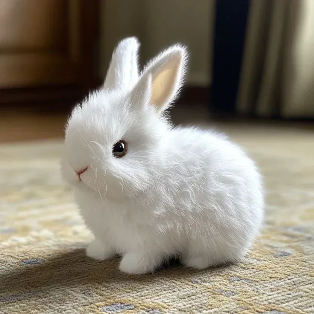 Weighted Stuffed Bunny with Soft Plush Fur and Realistic Features for Emotional Support
