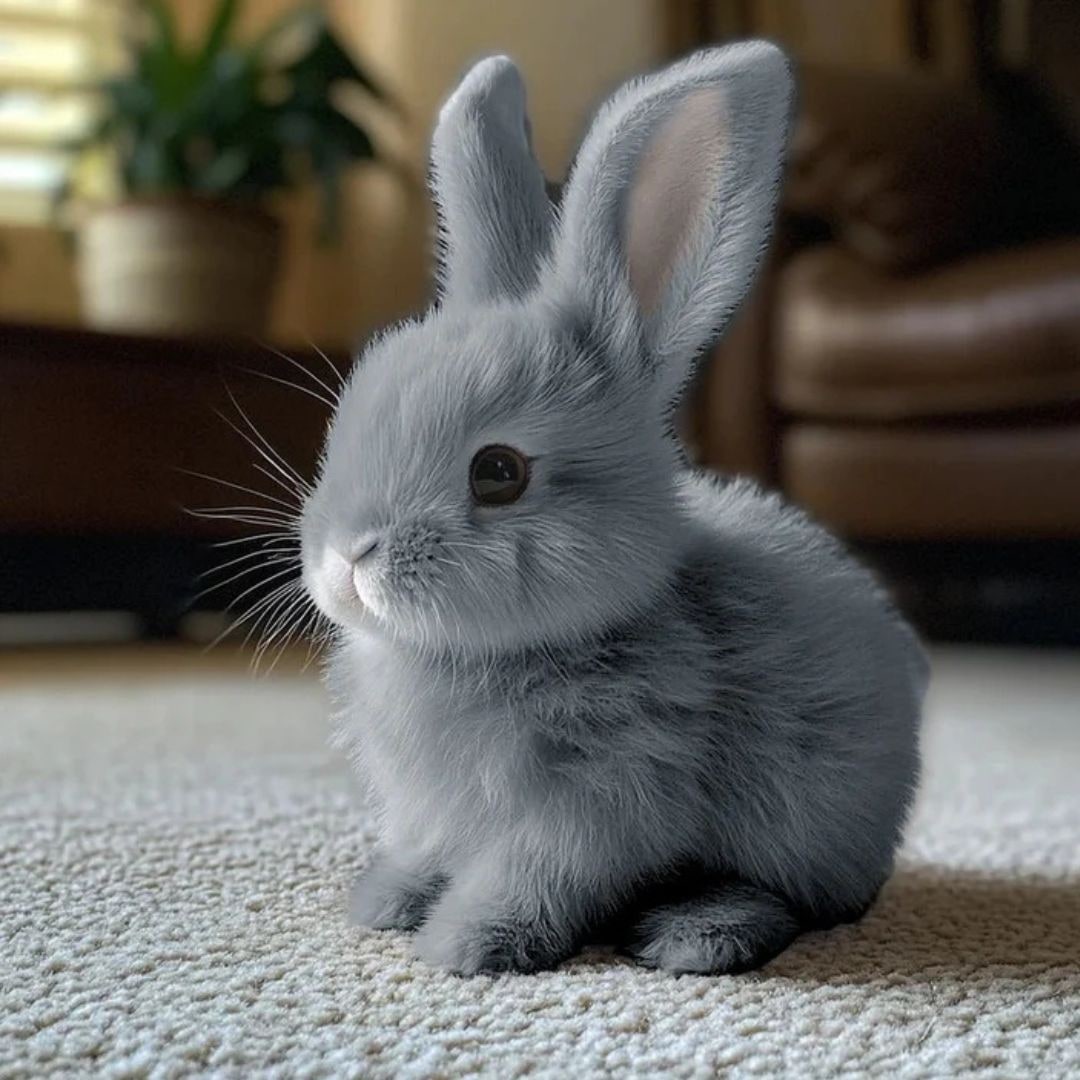 Weighted Stuffed Bunny with Soft Plush Fur and Realistic Features for Emotional Support