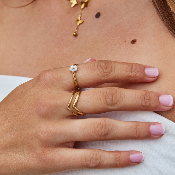 White Petal Ring