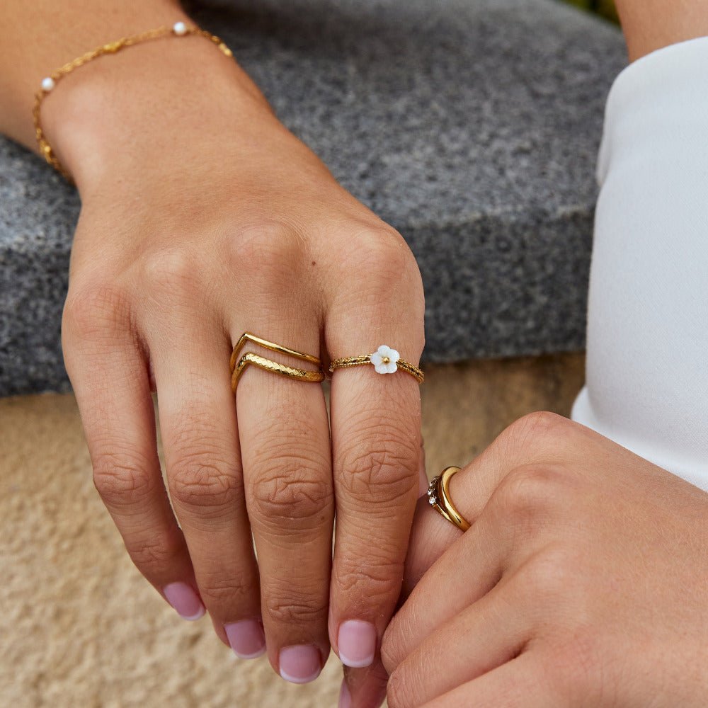 White Petal Ring