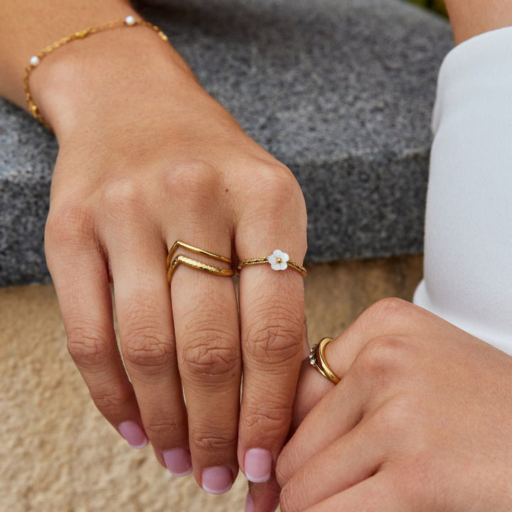 White Petal Ring