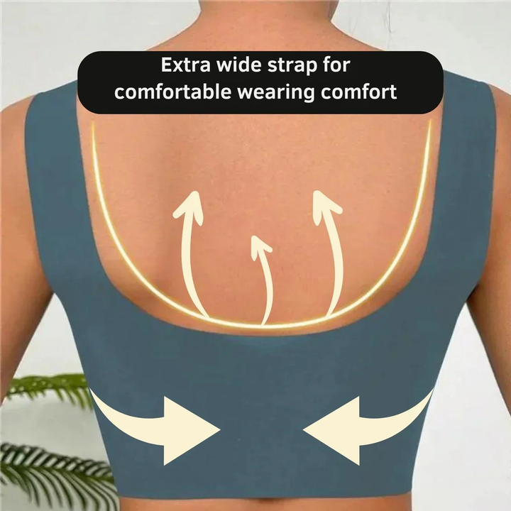 Wireless Push Up Bra Comfort Seamless Mesh Removable Pad Wide Strap No Wire