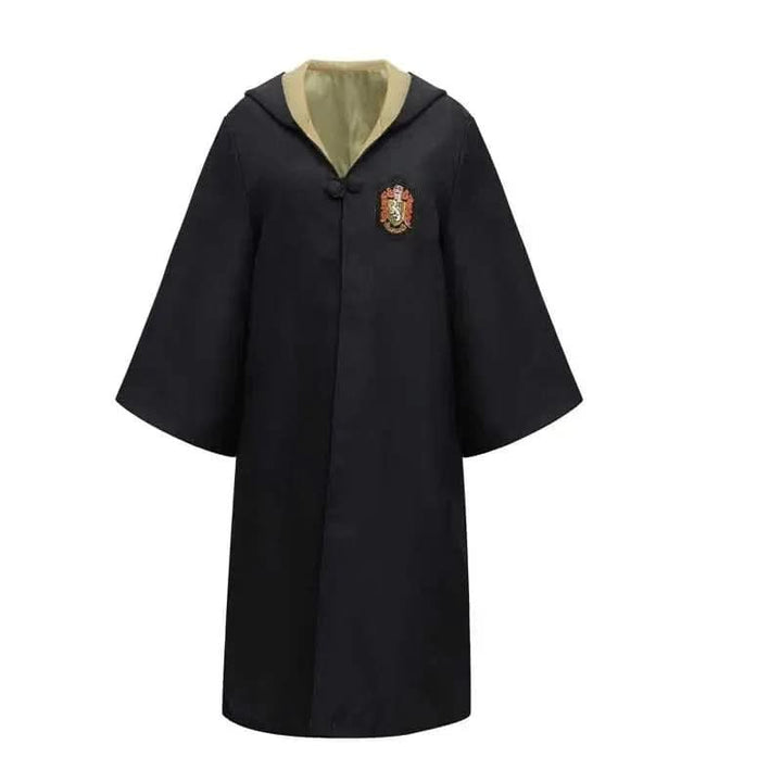 Wizard Costume Robe Hooded Embroidered Ankle Length