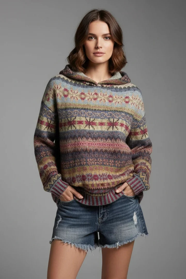 Hooded Sweatshirt with Ribbed Cuffs
