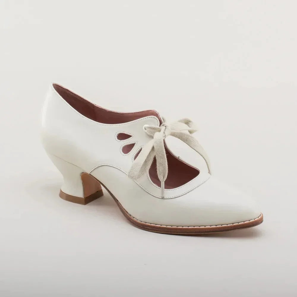 Mary Jane Pumps with Cut-Out Lace-Up Ties