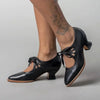 Mary Jane Pumps with Cut-Out Lace-Up Ties