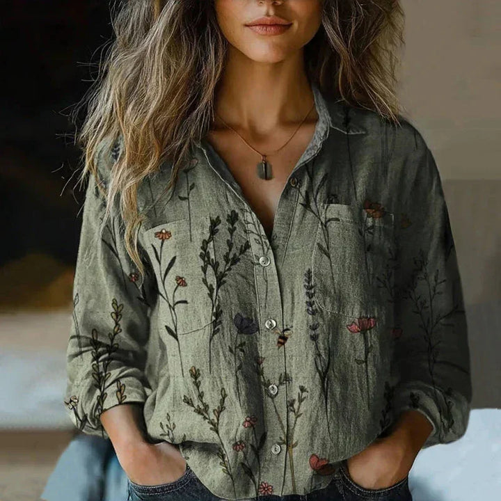 Bohemian Patterned Relaxed-Fit Blouse
