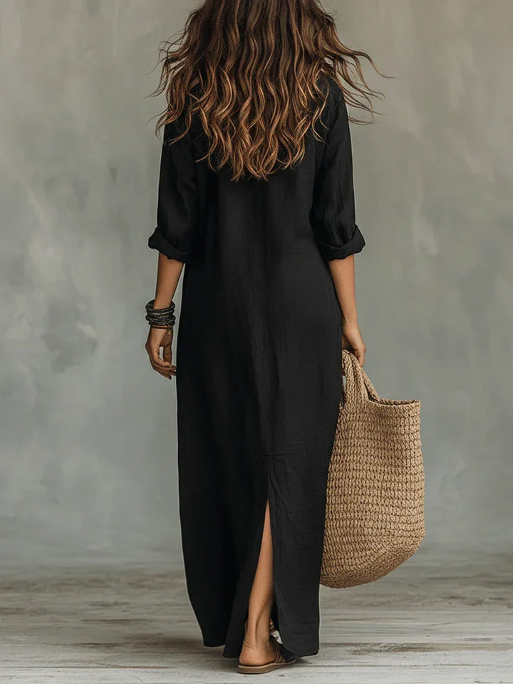 Boho Relaxed Shirt Maxi Dress
