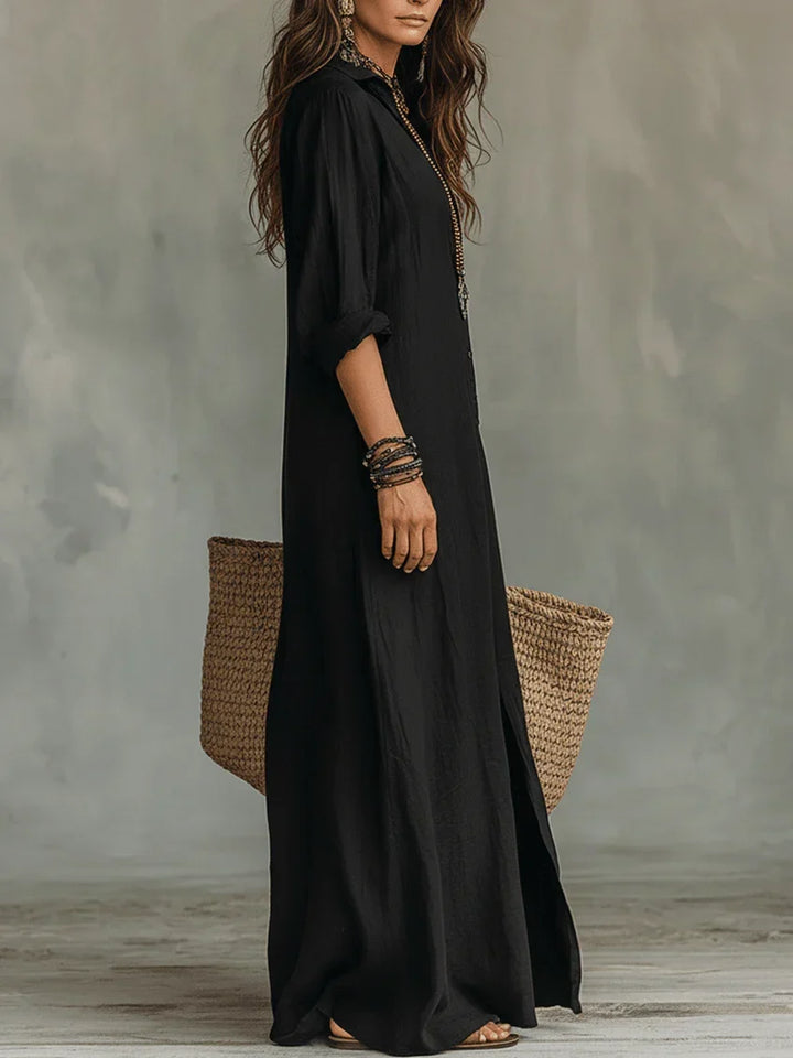 Boho Relaxed Shirt Maxi Dress