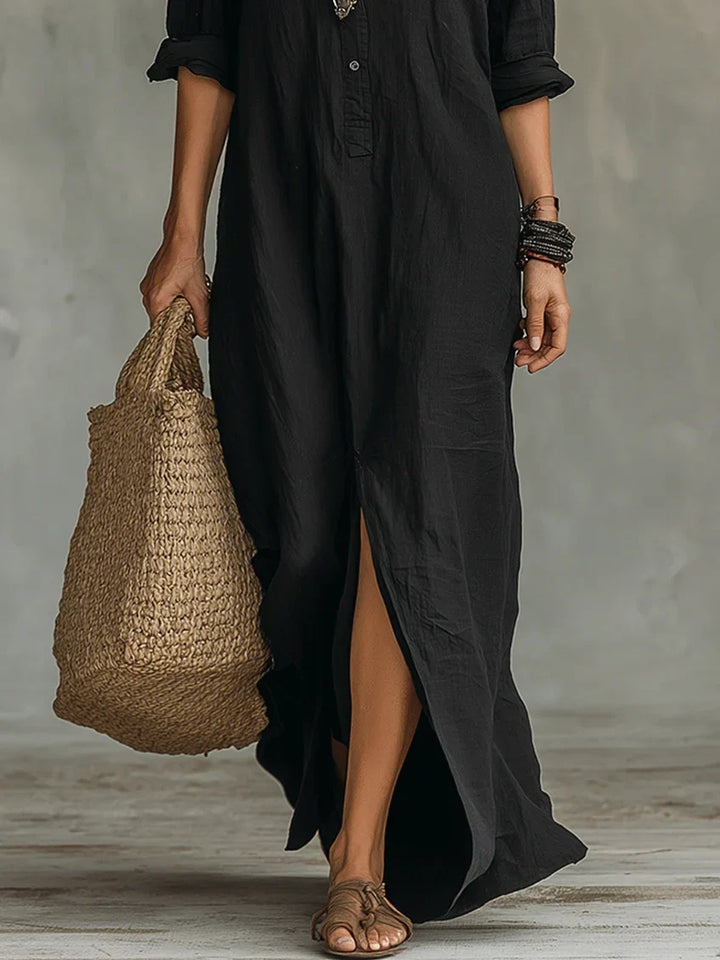 Boho Relaxed Shirt Maxi Dress