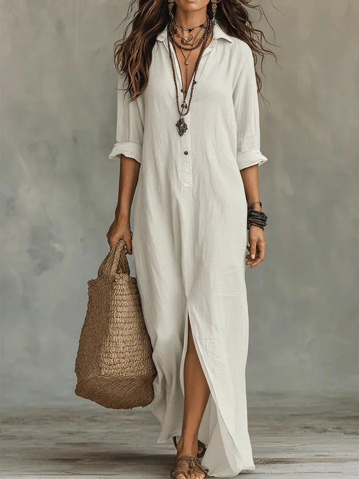 Boho Relaxed Shirt Maxi Dress