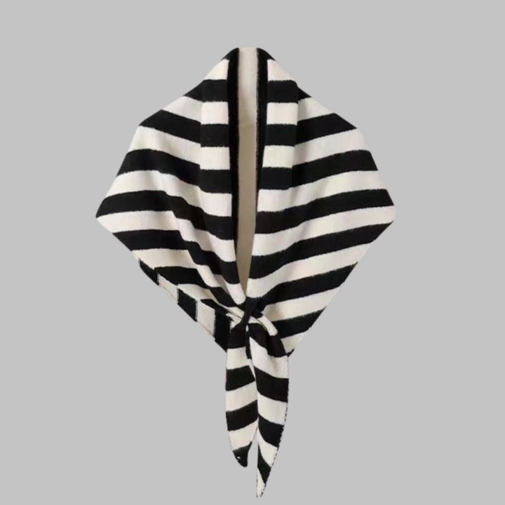 Bold Striped Soft Knit Triangle Shawl