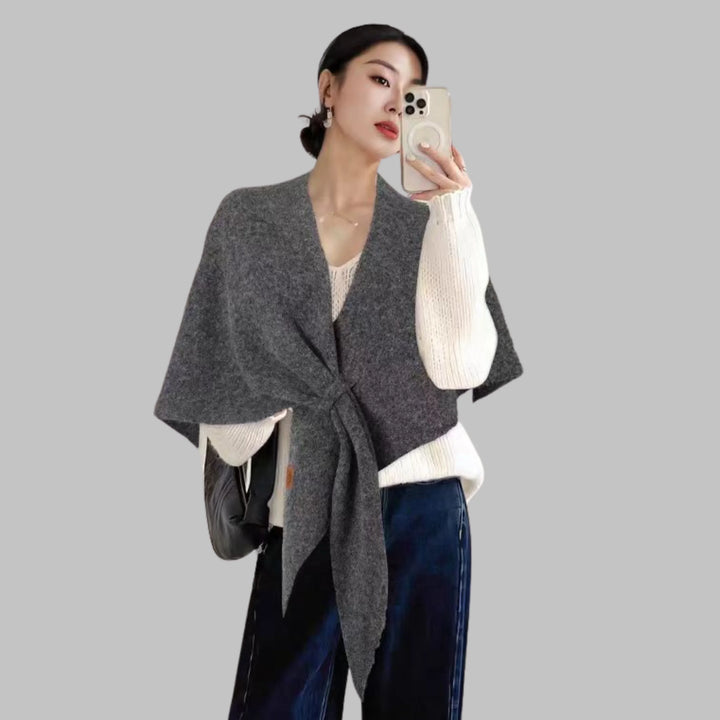 Bold Striped Soft Knit Triangle Shawl